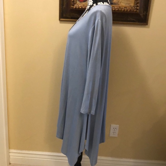 ⭐️ Comfy steel blue with zipper detail, asymmetrical long-sleeve tunic - Picture 5 of 10